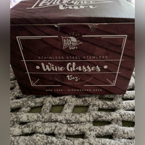 Set of four (4) Stainless Steel Stemless Wine Glasses (18 oz.) - Picture 1 of 5